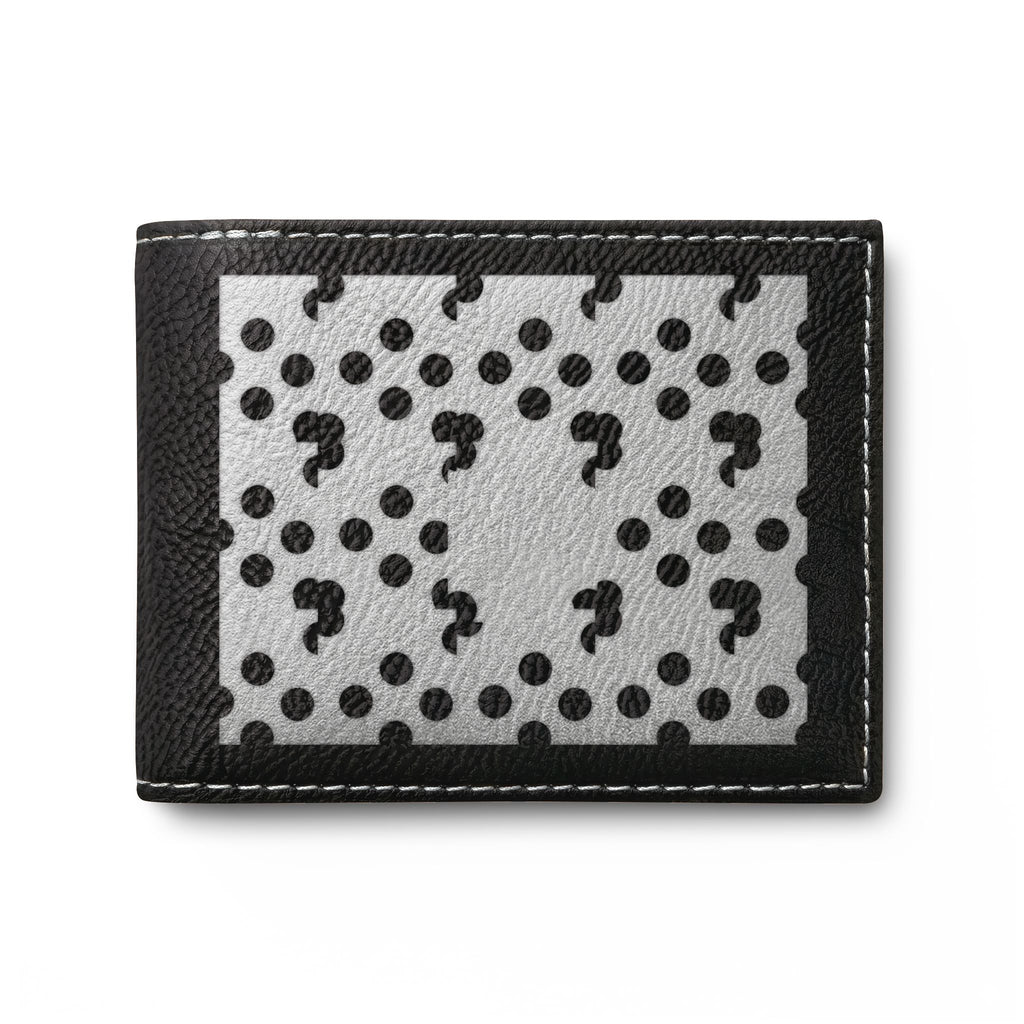 Laser-Cut Pattern Bi-Fold Wallet with Flip