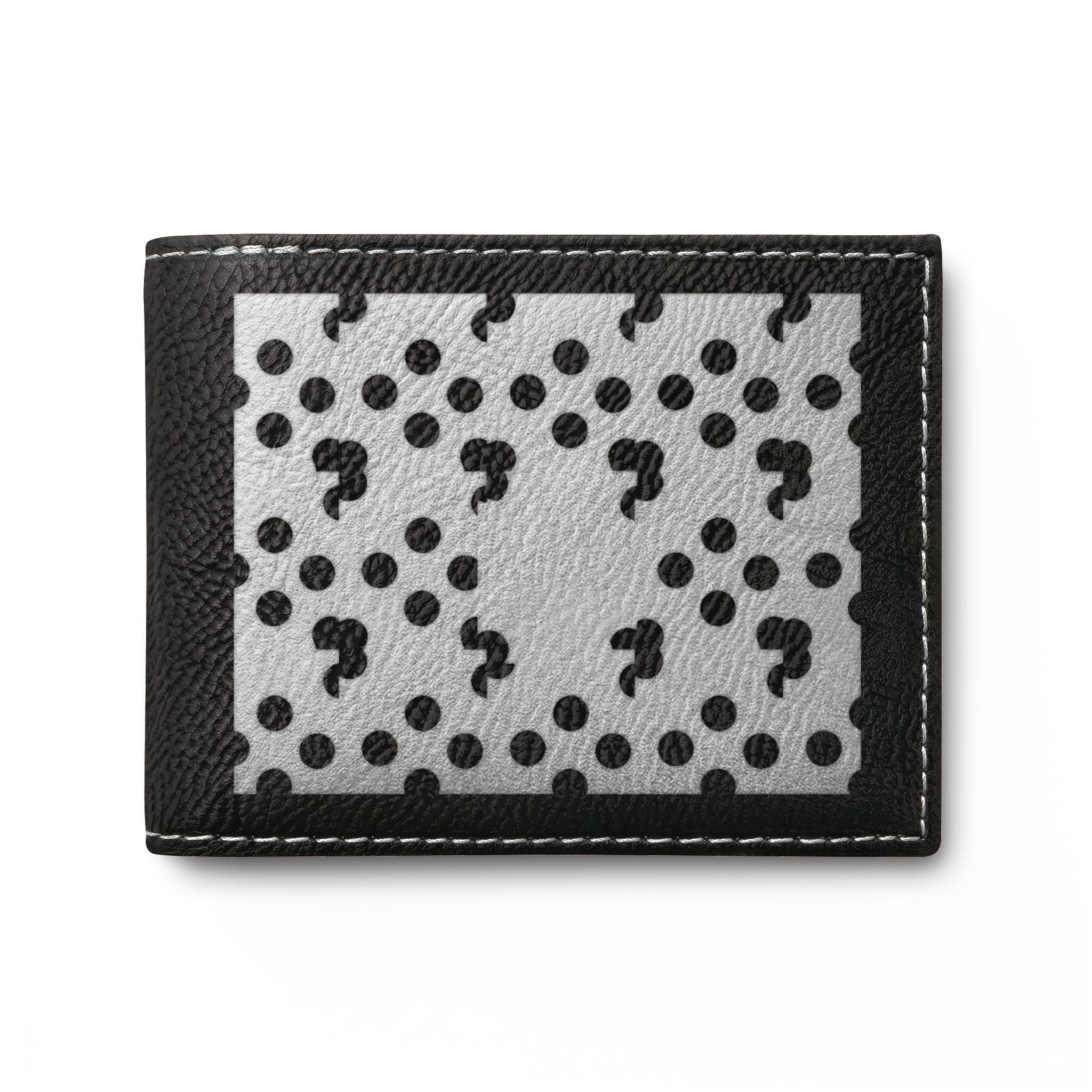 Laser-Cut Pattern Bi-Fold Wallet with Flip