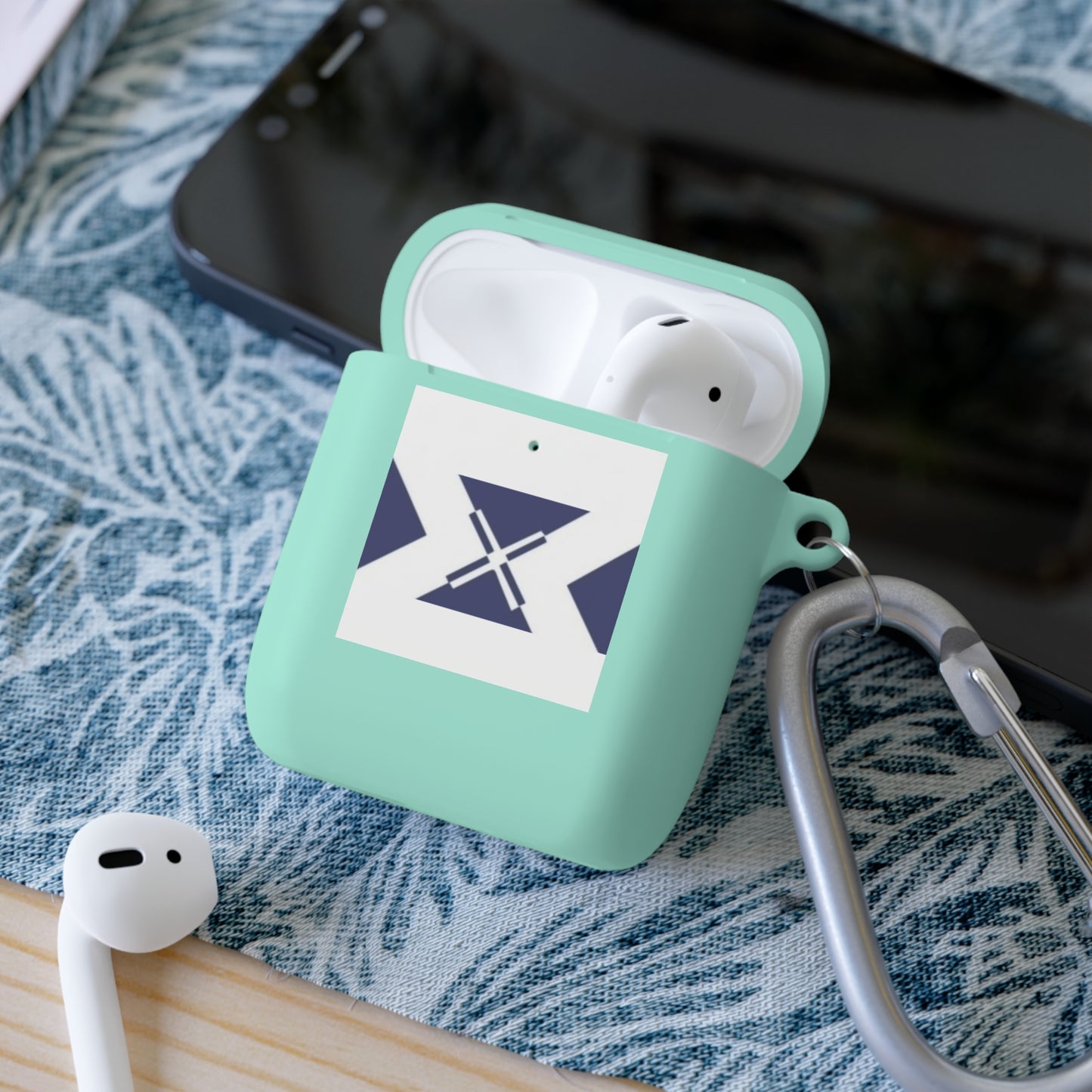 Xt3 AirPods Case — Minimal Navy Geometric Hourglass Design