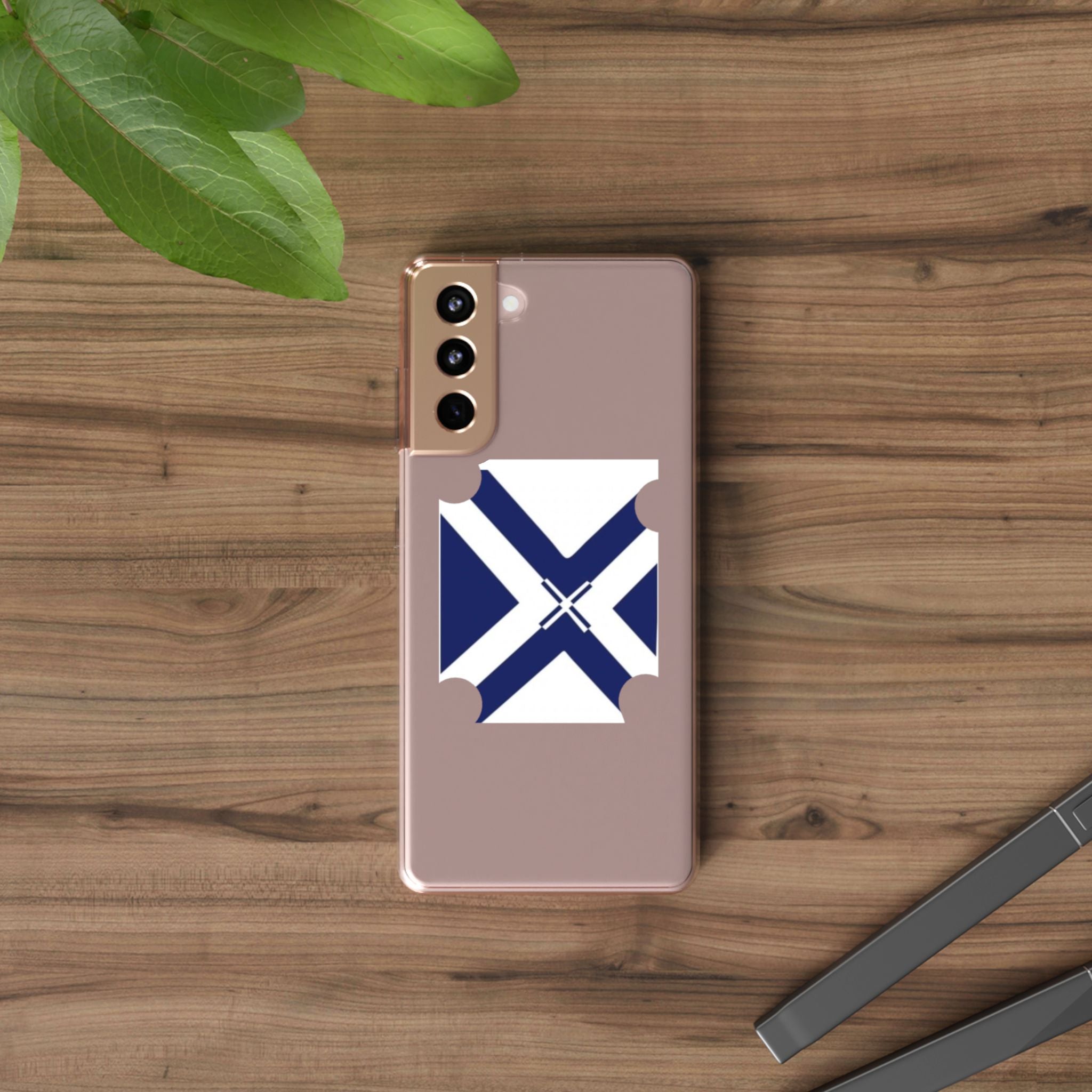 xT7 Saltire Clear Phone Case - Blue White Scottish Flag iPhone Cover