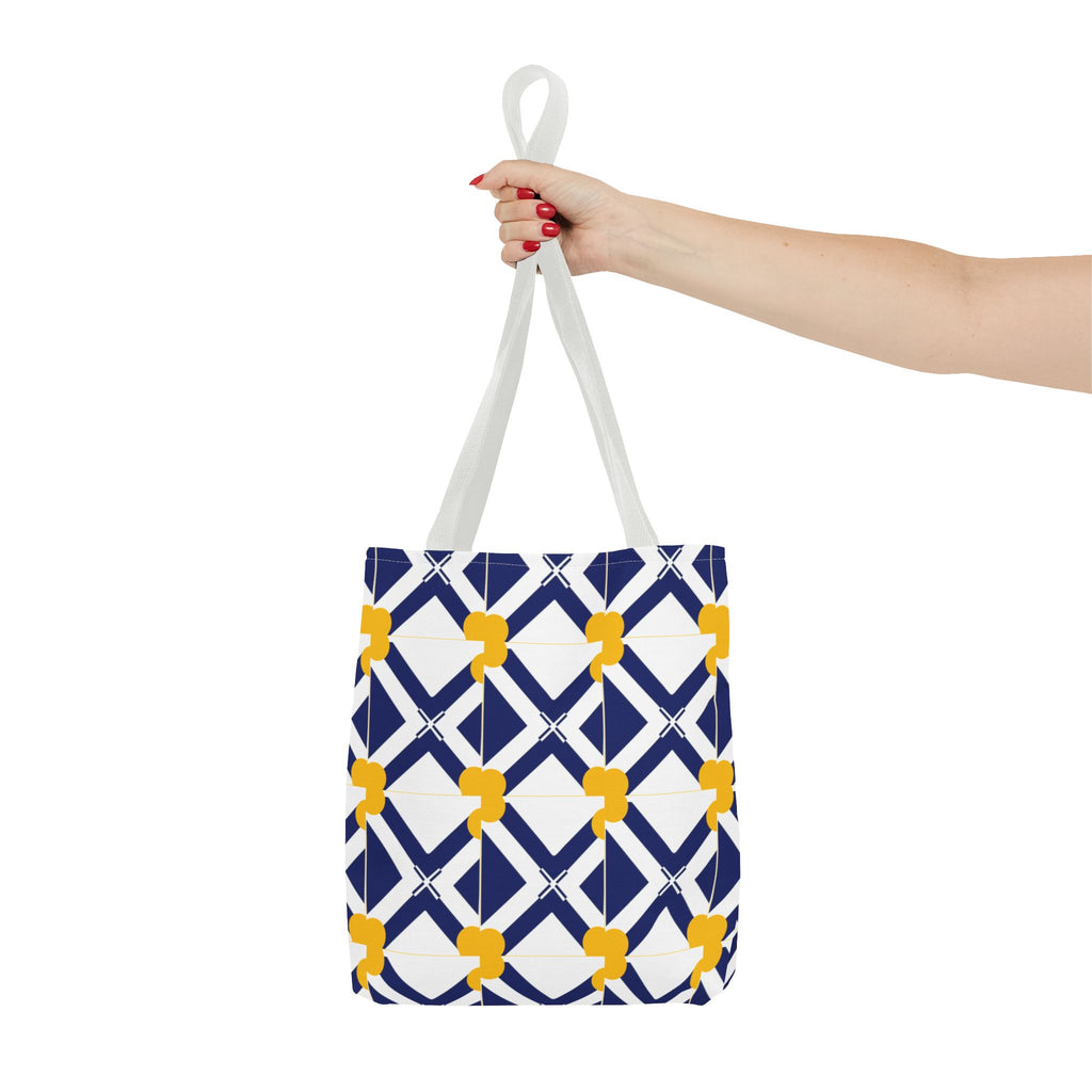 XT8 Yellow Pattern Tote Bag – Modern Lattice Everyday Tote