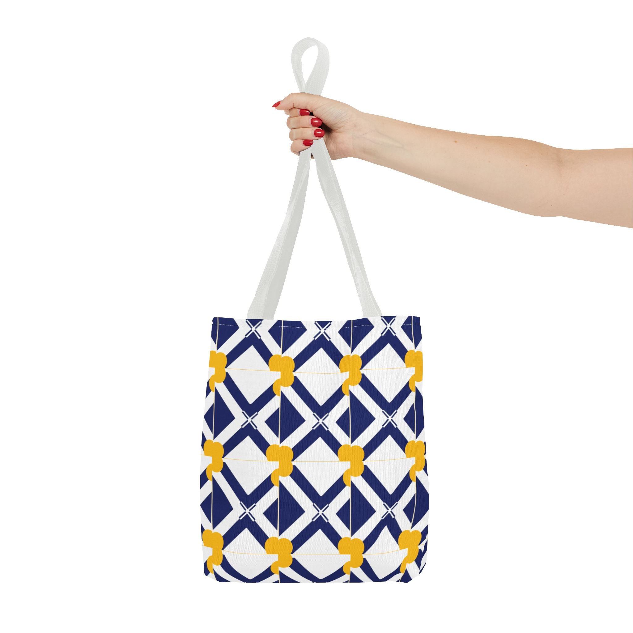 XT8 Yellow Pattern Tote Bag – Modern Lattice Everyday Tote