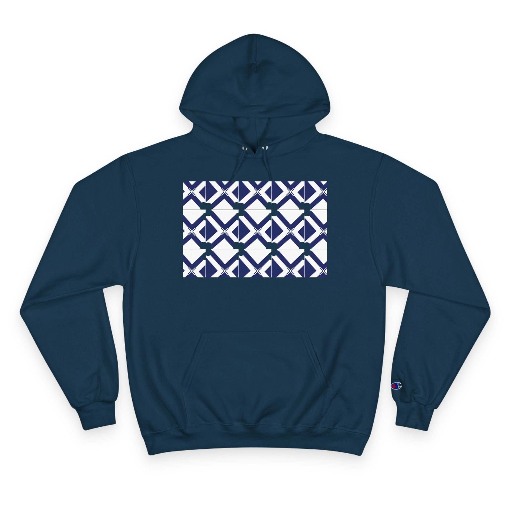Geometric Navy Tile Hoodie
