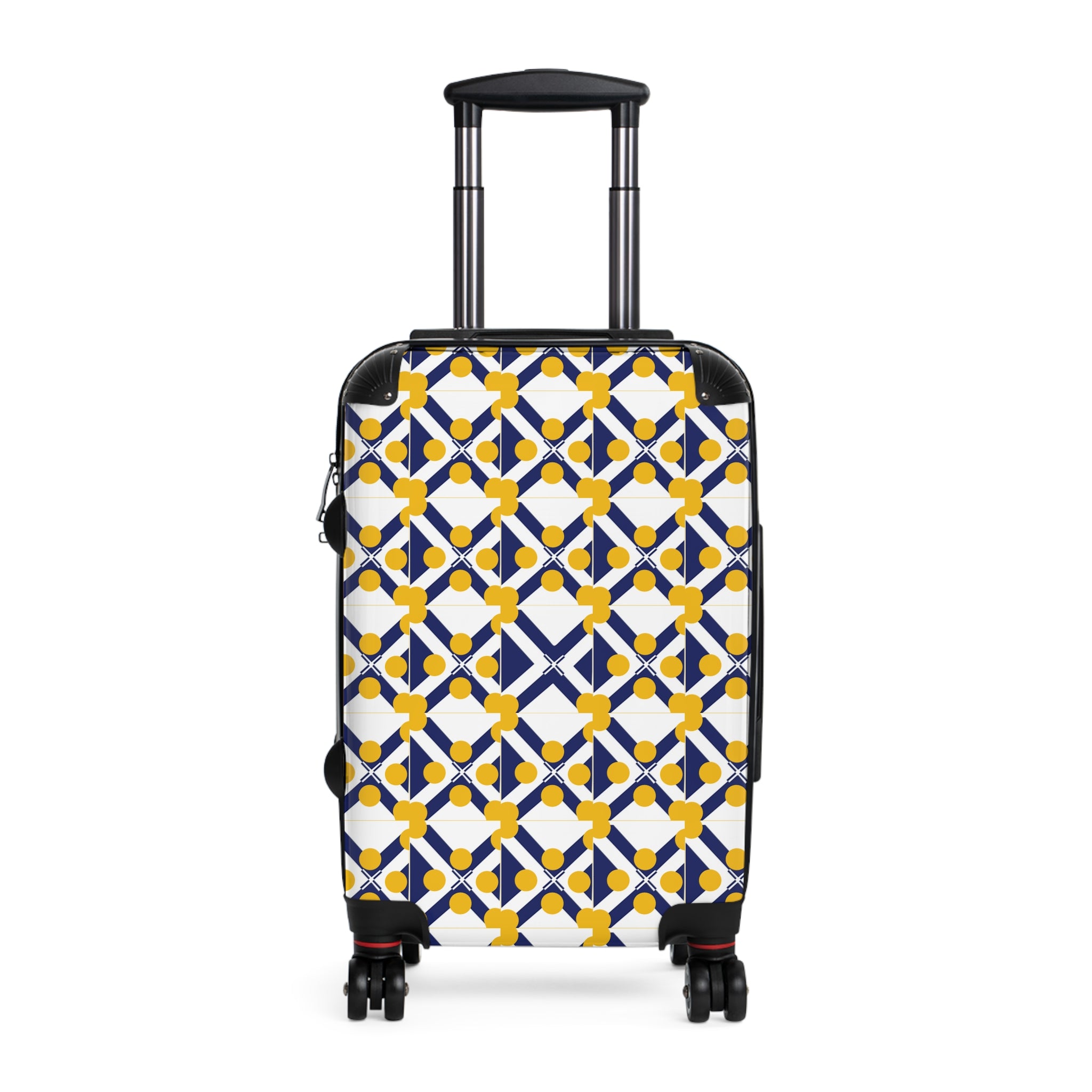 Xponet Nautical Tile Pattern Carry-On Suitcase — Blue & Yellow Travel Luggage