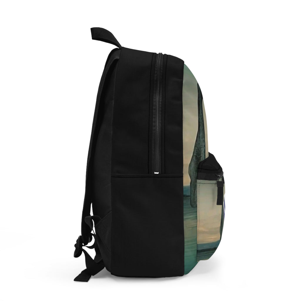Scenic Archway Backpack with Nautical Flag Accent – Vintage Seaside Daypack