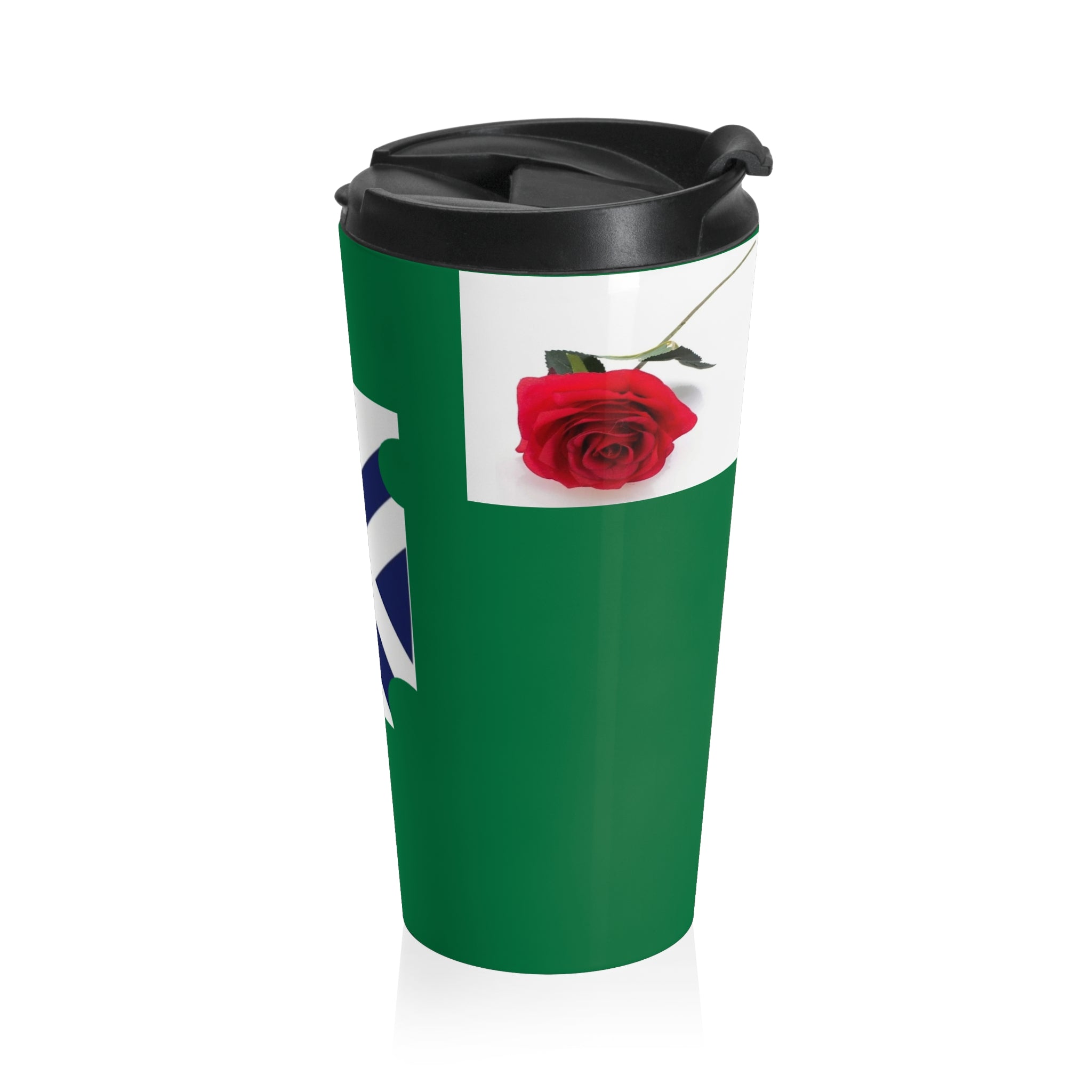 XT Rose Stainless Steel Travel Mug — Floral Monogram Insulated Tumbler