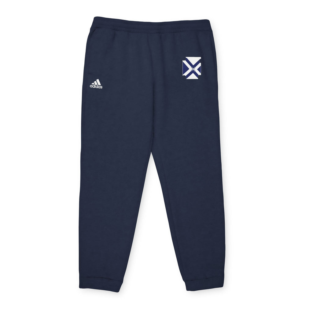 XT7 ft Adidas Fleece Joggers with Minimal Crest - Gray Comfortable Athletic Sweatpants