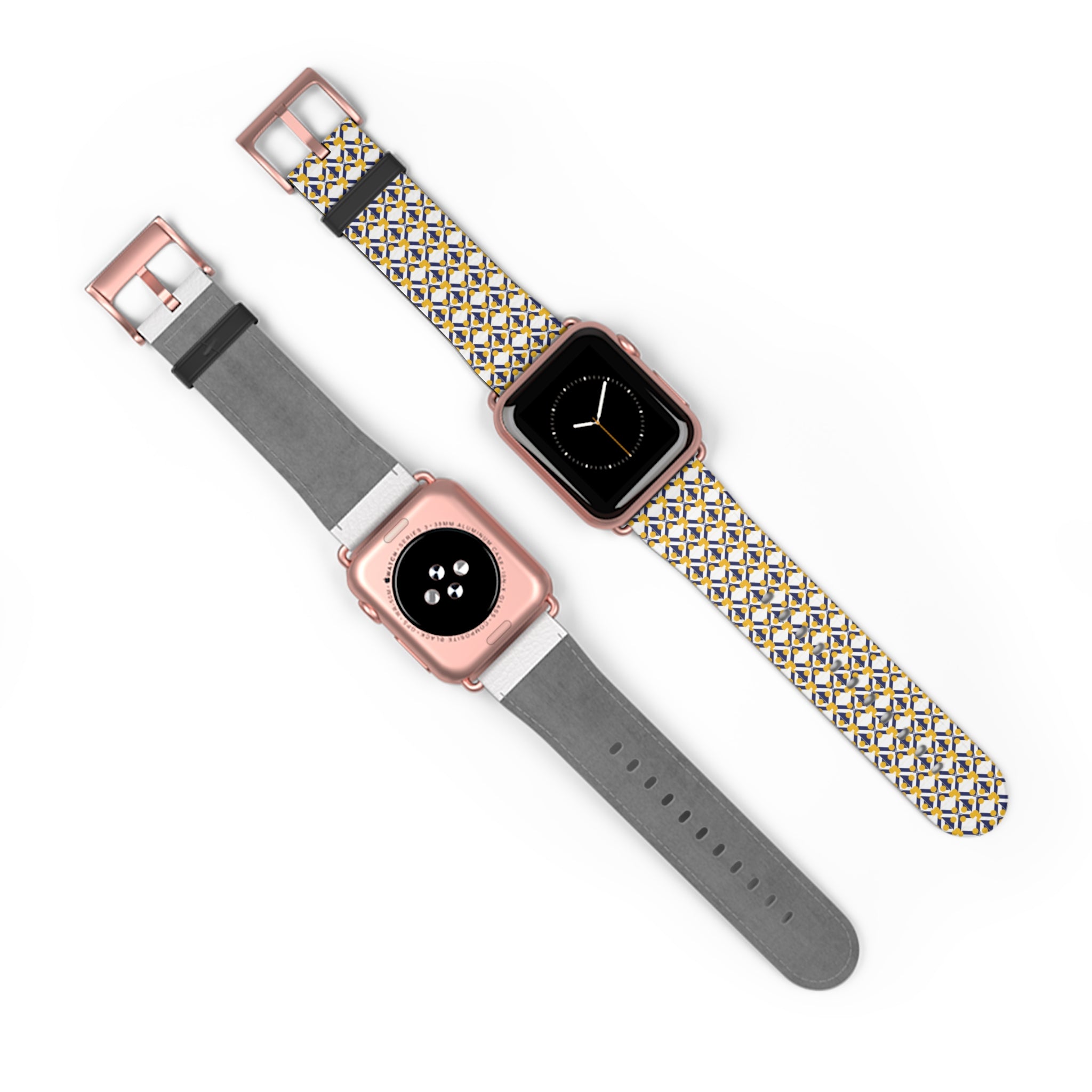 XT9 Gold Tile Watch Band — Modern Patterned Replacement Strap