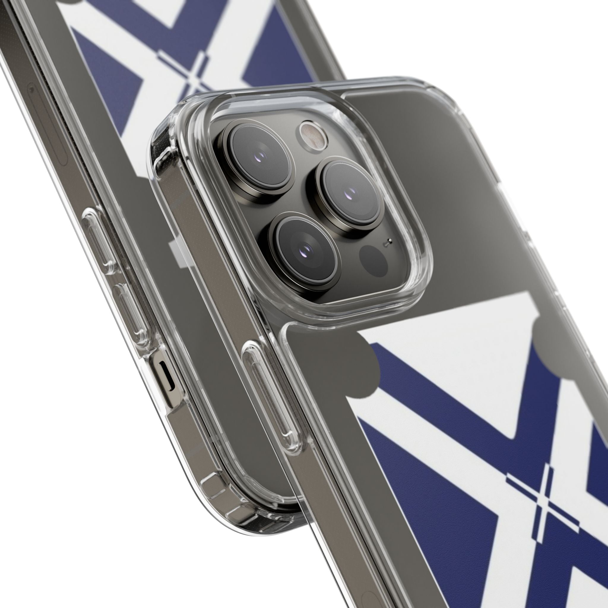 xT7 Saltire Clear Phone Case - Blue White Scottish Flag iPhone Cover