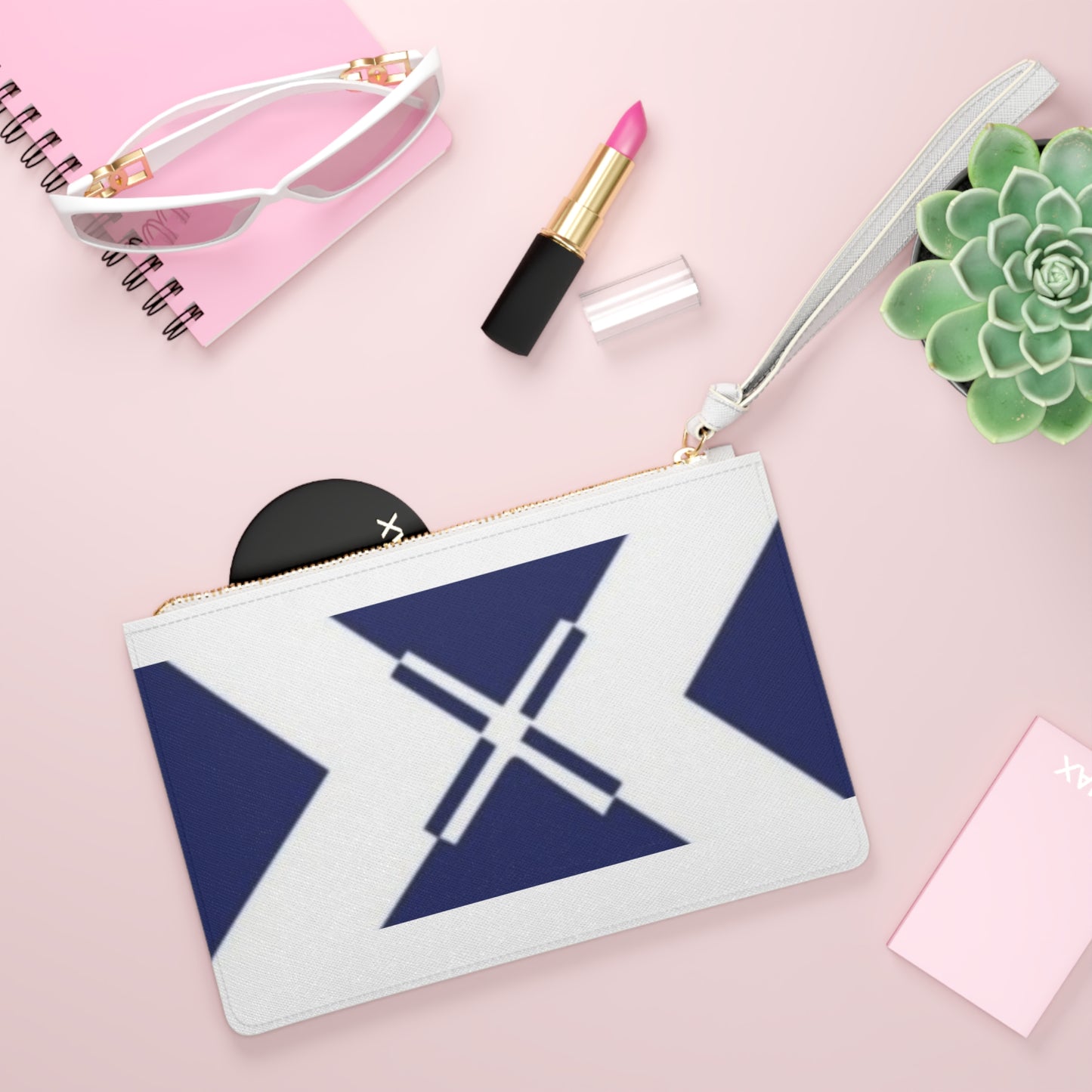 Nautical Navy Saltire Clutch Bag — Coastal Flag Wristlet
