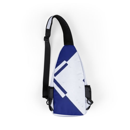Geometric Blue Sling Chest Bag – Modern Crossbody Pack
