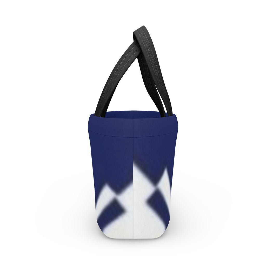 Navy Chevron Insulated Lunch Bag — Compact Tote for Work & School