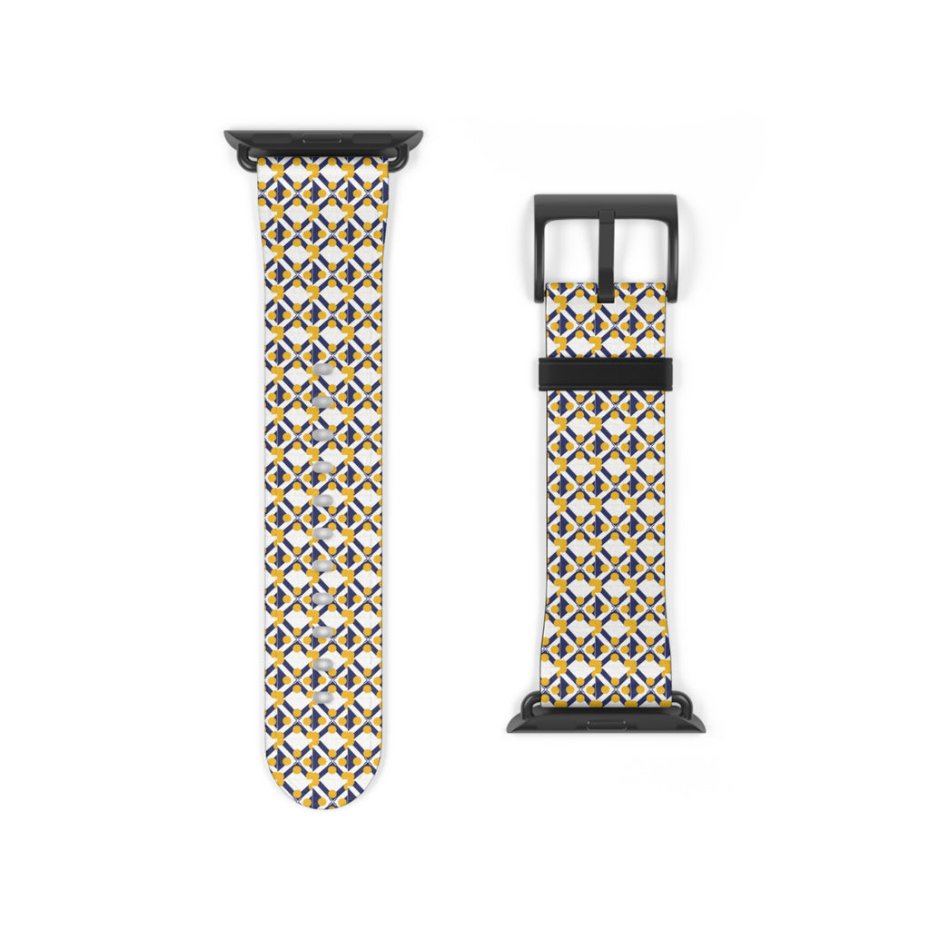 XT9 Gold Tile Watch Band — Modern Patterned Replacement Strap