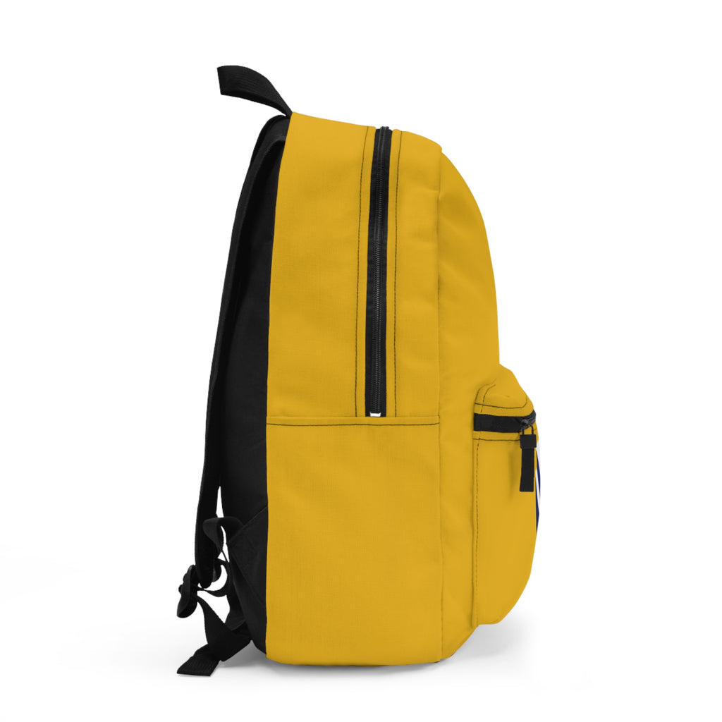Yellow Backpack with Nautical Flag Patch — Sturdy Daypack for Travel & School