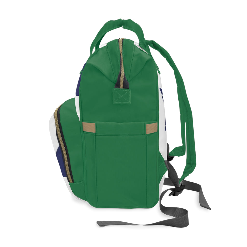 XT3 Green Multifunctional Diaper Backpack — Navy Geometric X Pattern