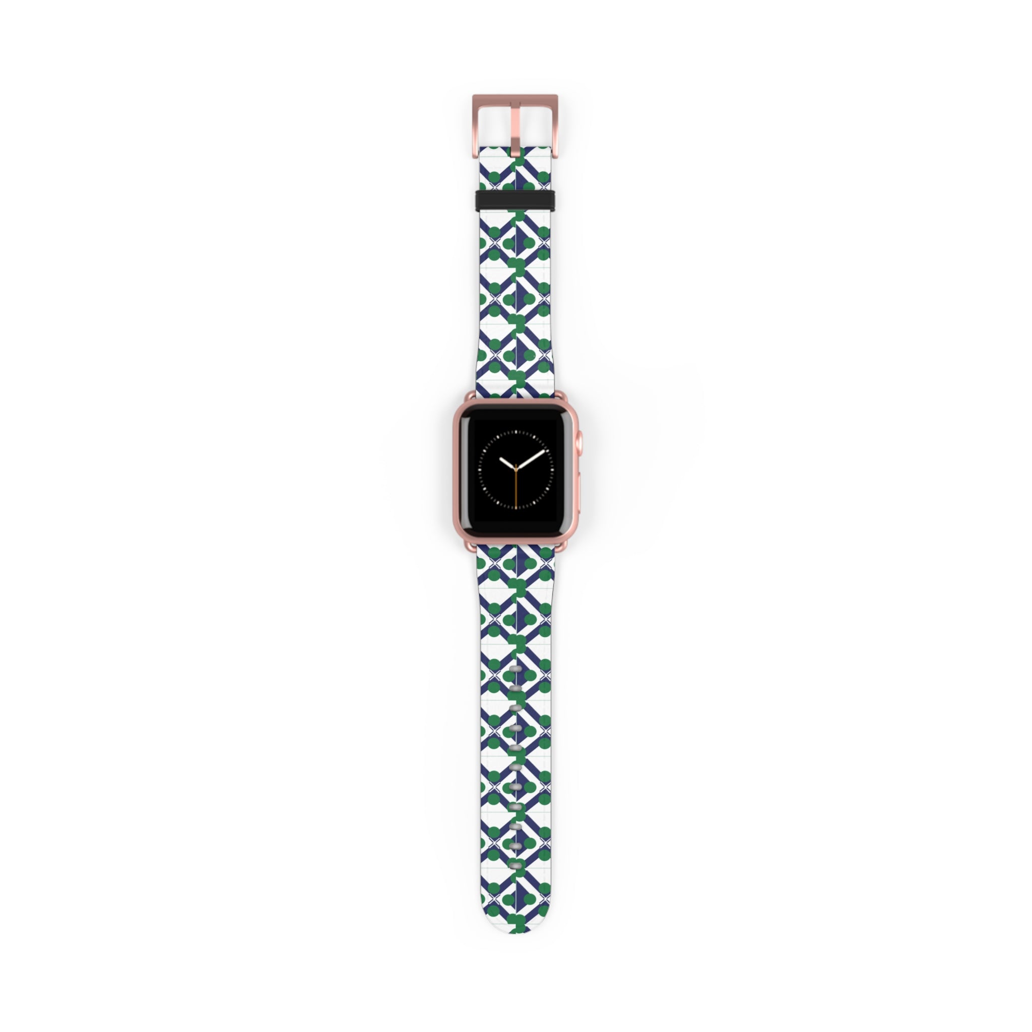 XT9 Green & Navy Tile Watch Band — Patterned Apple Watch Strap