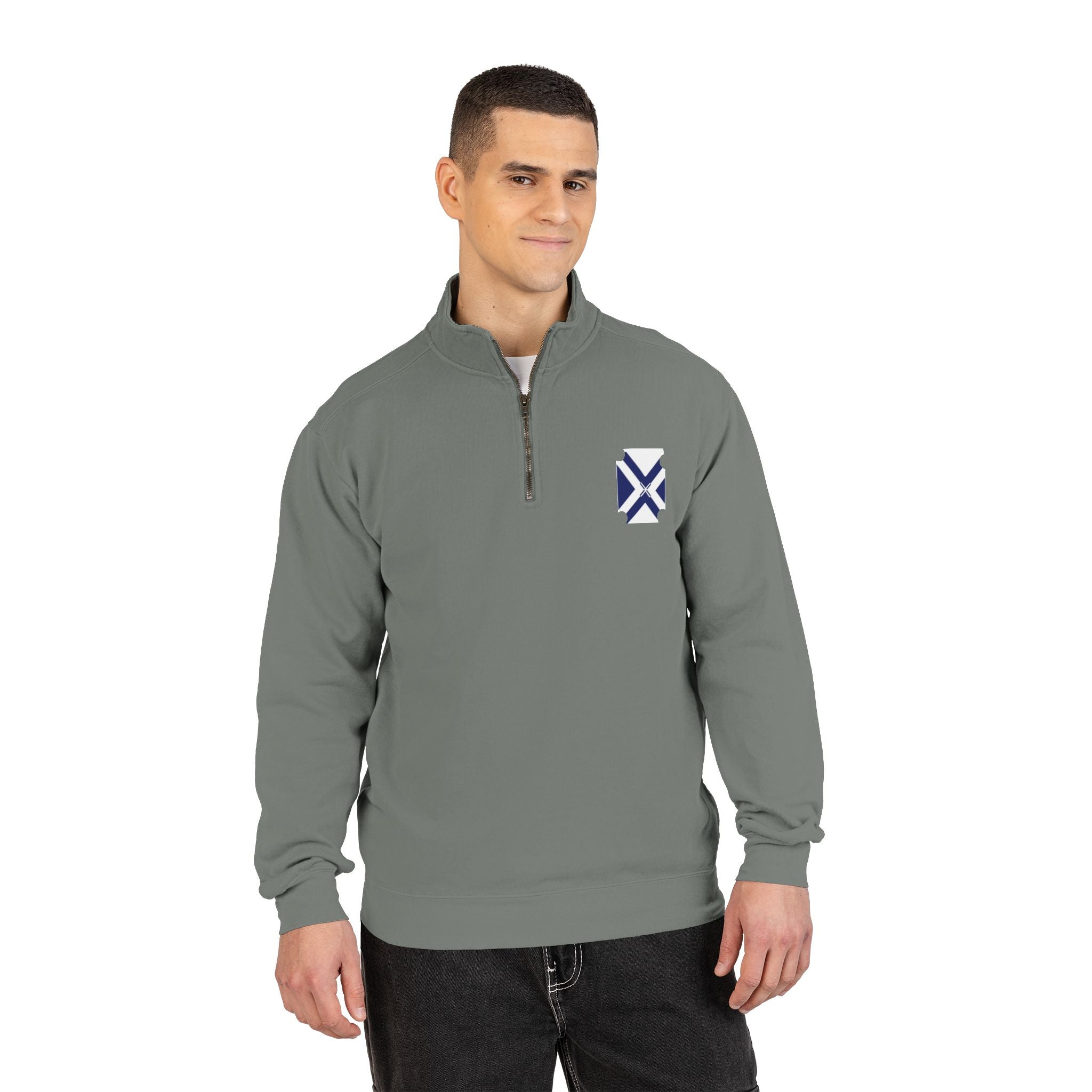 Minimalist Geometric Quarter-Zip Sweatshirt