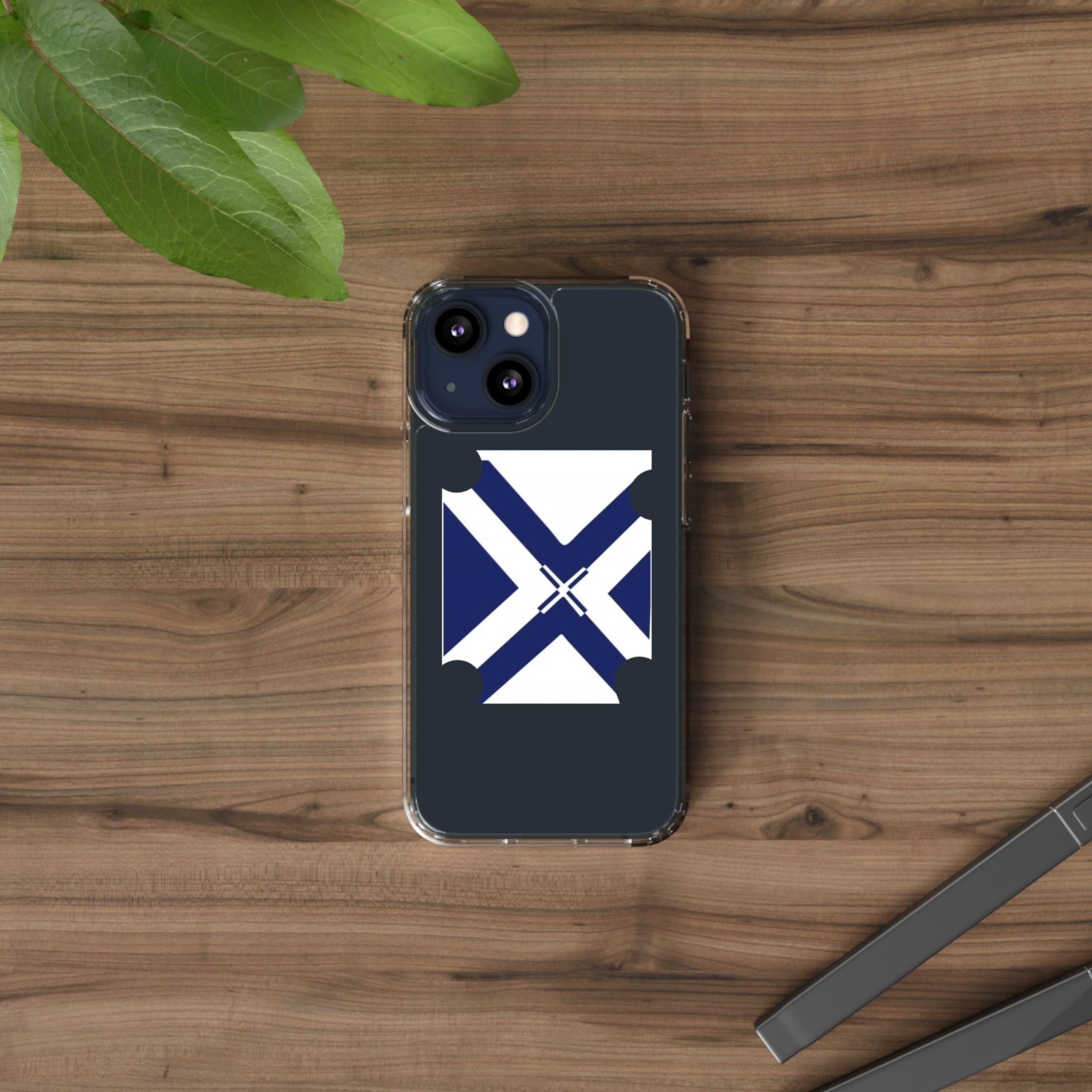 xT7 Saltire Clear Phone Case - Blue White Scottish Flag iPhone Cover