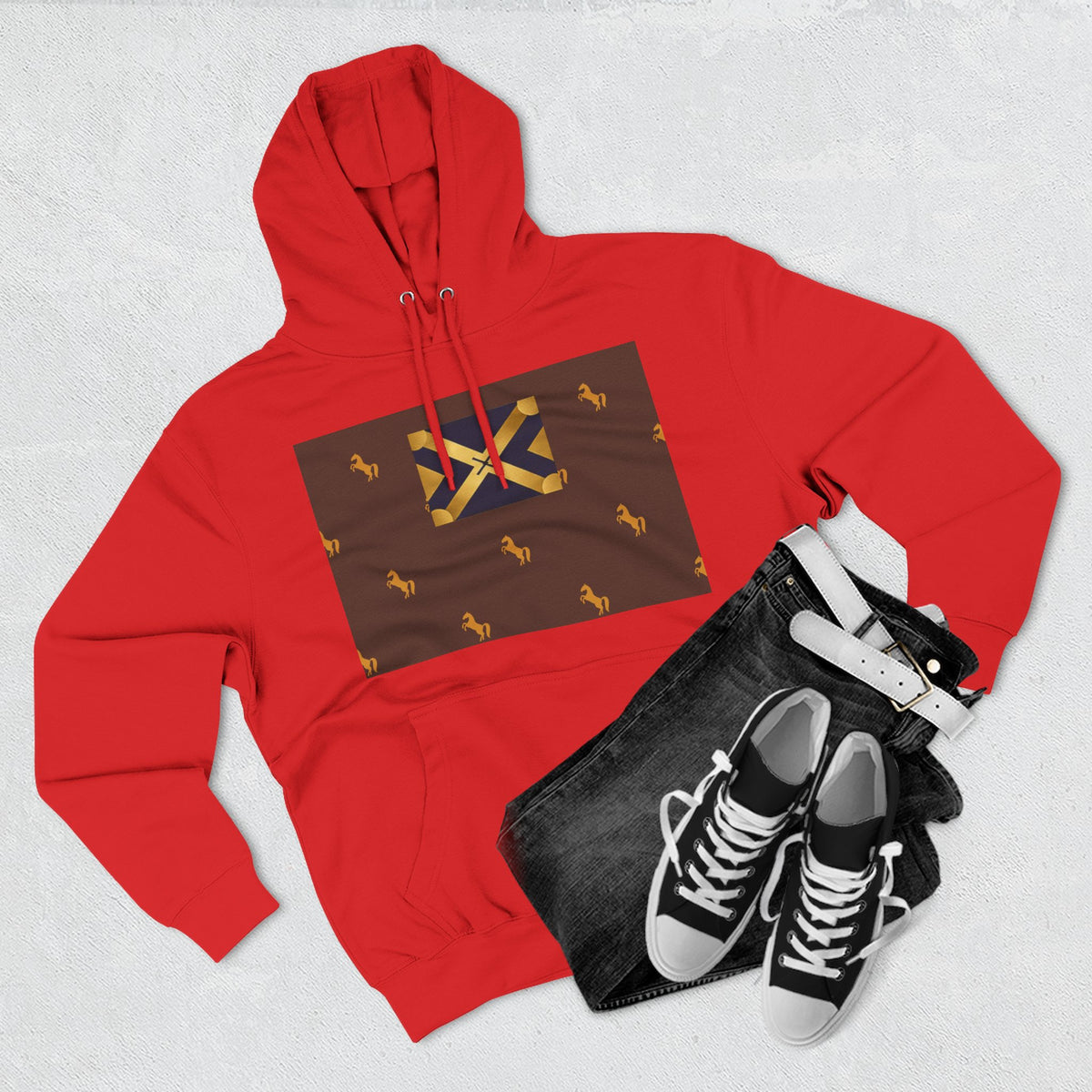 Three-Panel Fleece Hoodie
