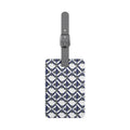 Geometric Navy Pattern Luggage Tag — Rectangle Saffiano Polyester