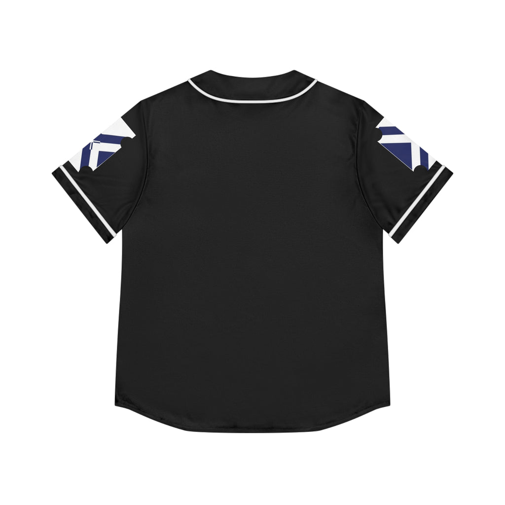Women's Black Baseball Jersey with Nautical Cross Patch