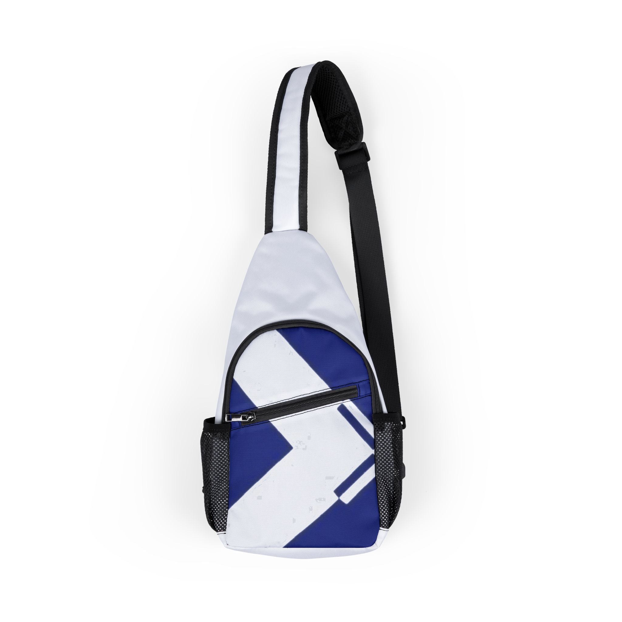 Geometric Blue Sling Chest Bag – Modern Crossbody Pack