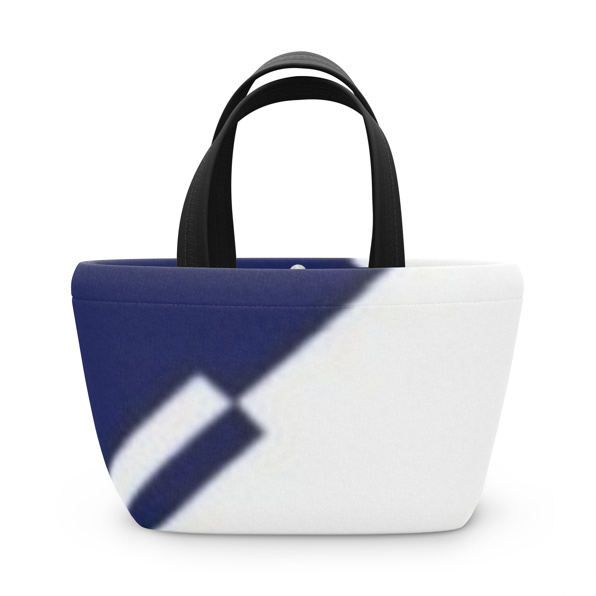 Navy Diagonal Stripe Insulated Lunch Bag