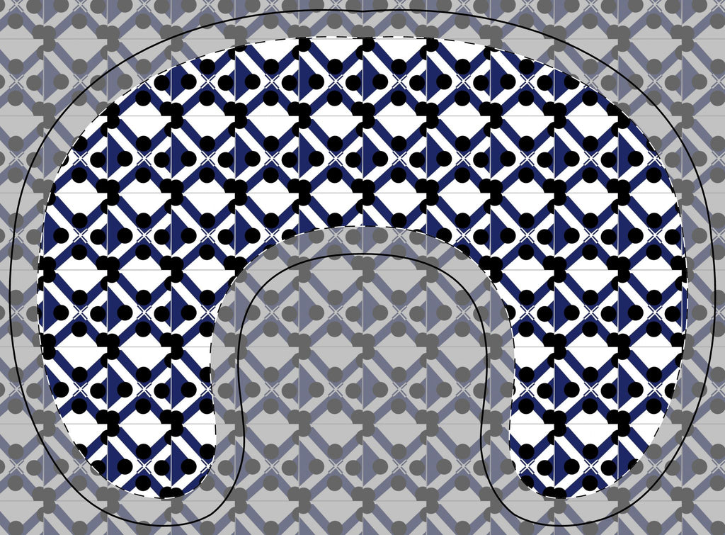 Nursing Pillow Cover - Navy & Charcoal Geometric Pattern