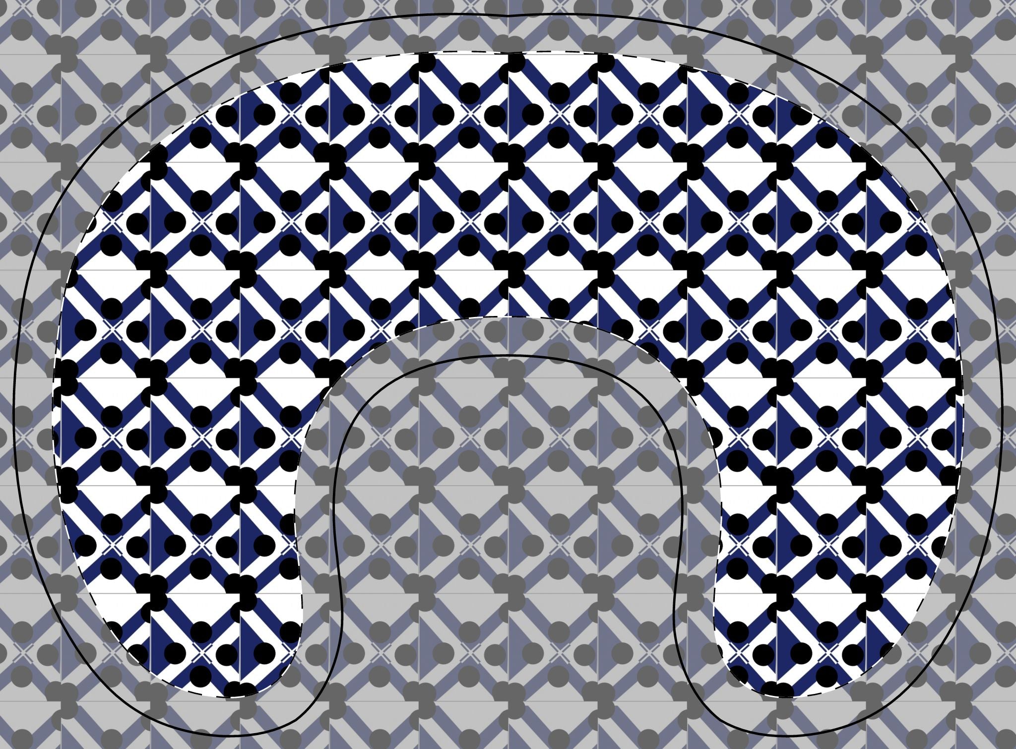 Nursing Pillow Cover - Navy & Charcoal Geometric Pattern