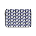 Geometric Navy Lattice Laptop Sleeve — Modern Patterned Protective Case