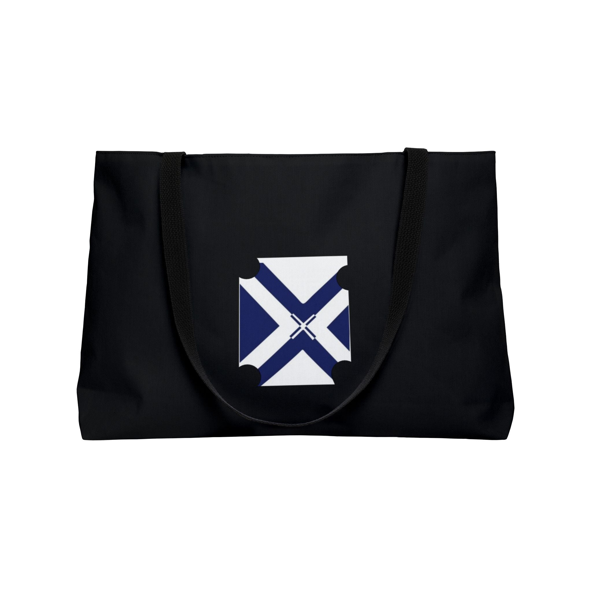 Weekender Tote Bag — Nautical Blue St. Andrew's Cross Travel Tote
