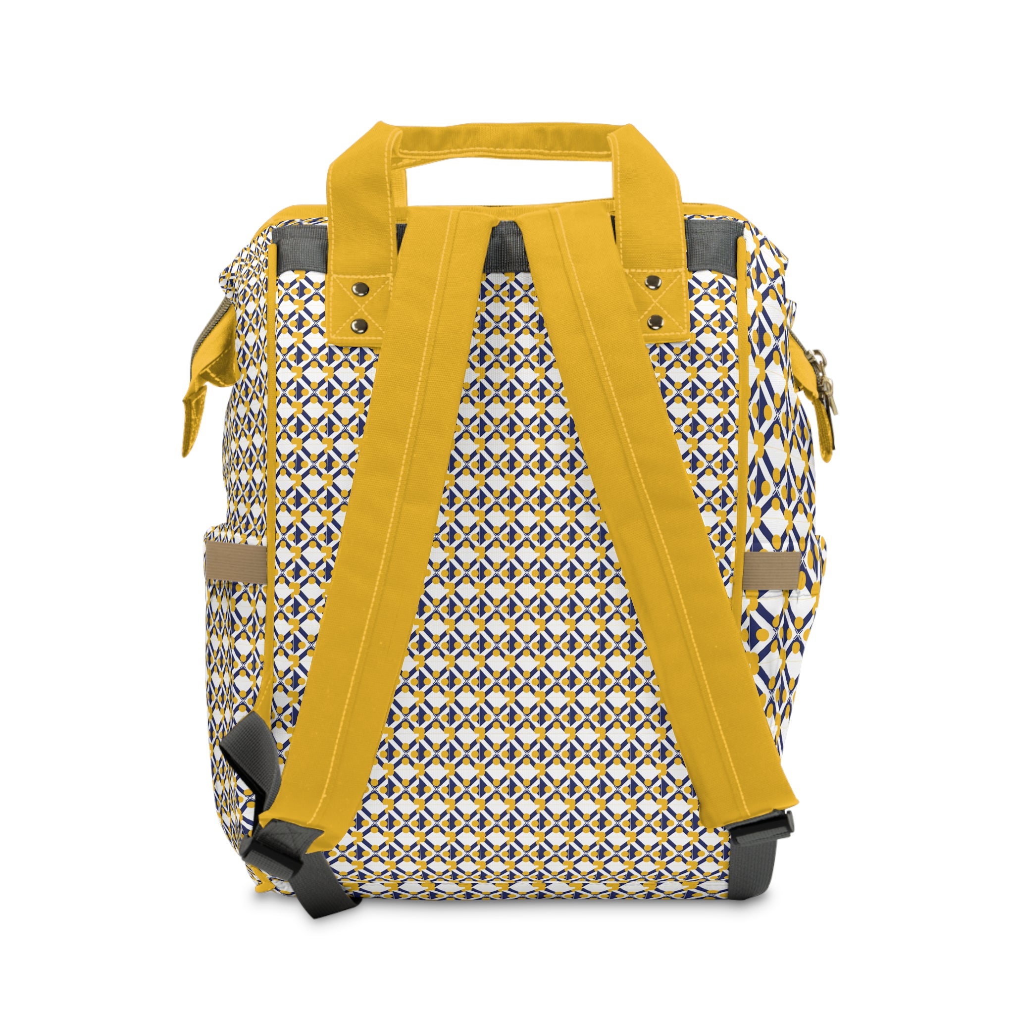 Geometric Yellow Multifunctional Diaper Backpack