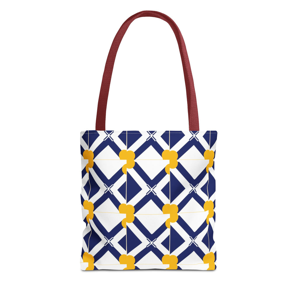 XT8 Yellow Pattern Tote Bag – Modern Lattice Everyday Tote