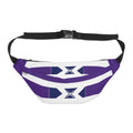 Purple Geometric Stripe Fanny Pack — Large Waist Bag with X Accent