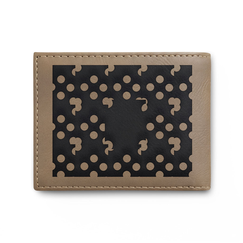Laser-Cut Pattern Bi-Fold Wallet with Flip
