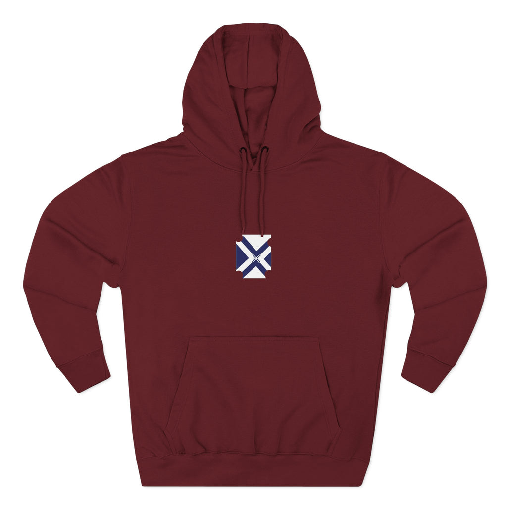 Minimalist Geometric Logo Hoodie — Small Center Chest Icon