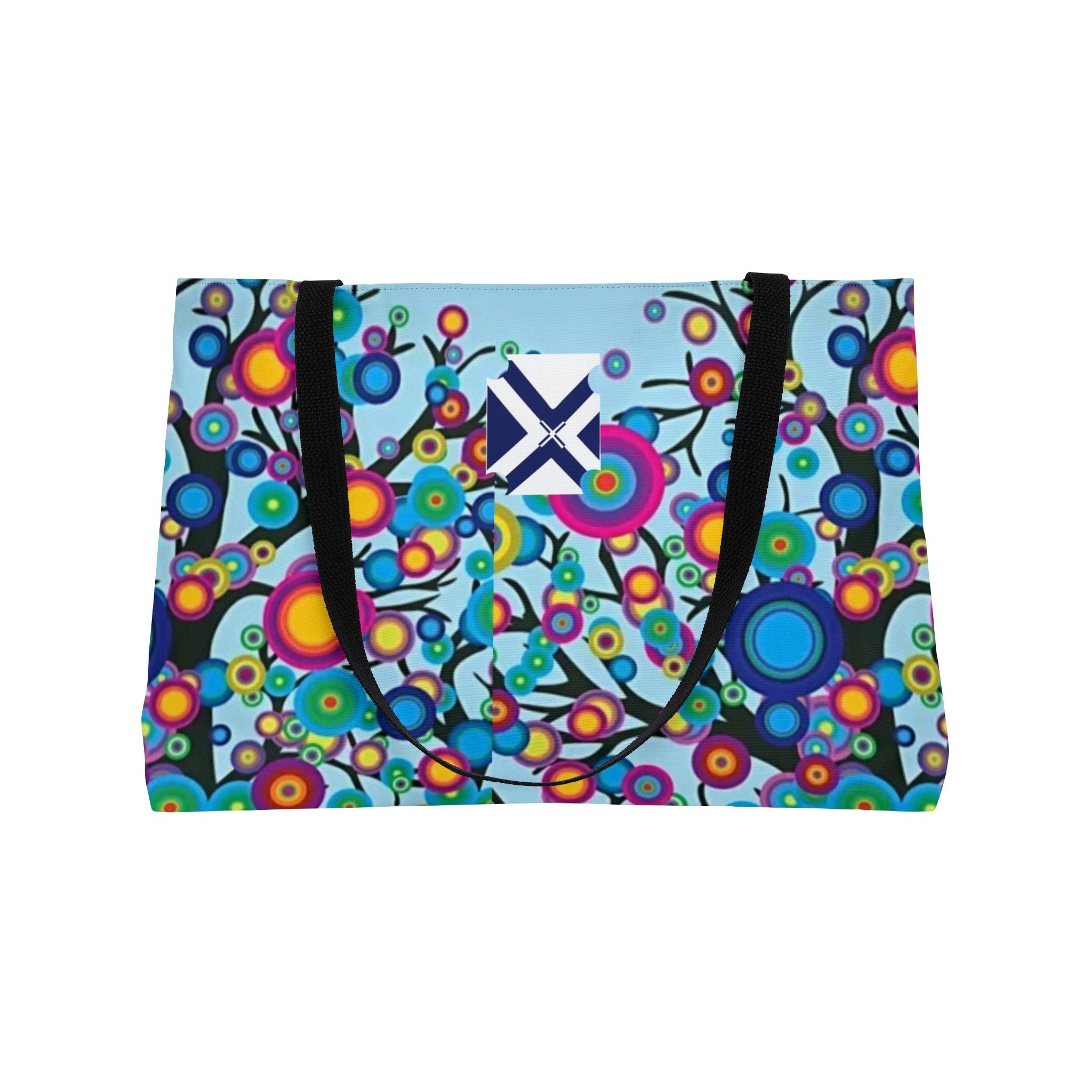 Weekender Tote Bag — Bright Floral & Tree Scenic Overnight Travel Tote