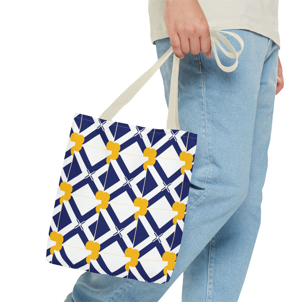 XT8 Yellow Pattern Tote Bag – Modern Lattice Everyday Tote
