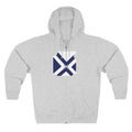 XT7 Saltire Zip Hoodie — Navy X Flag Design