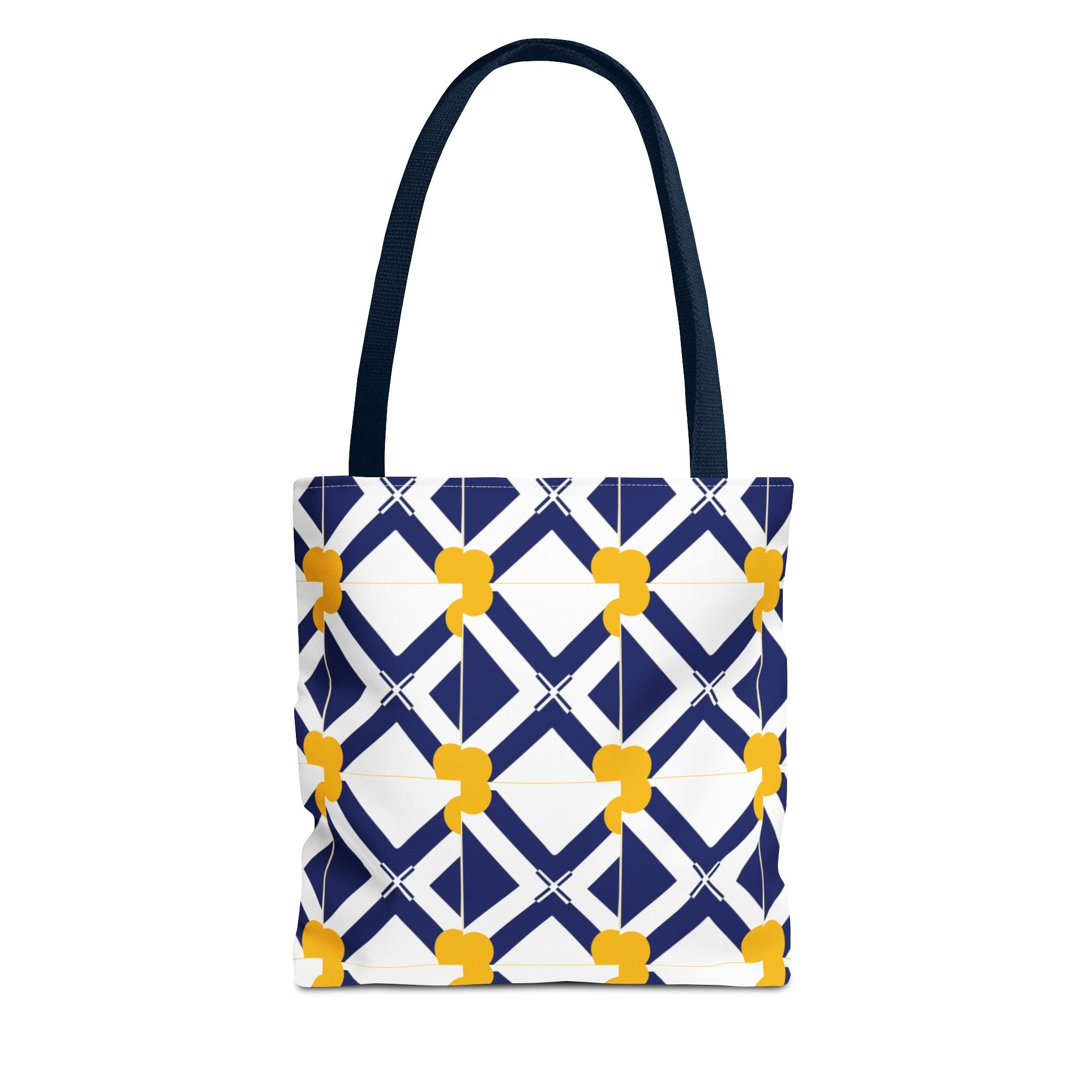 XT8 Yellow Pattern Tote Bag – Modern Lattice Everyday Tote