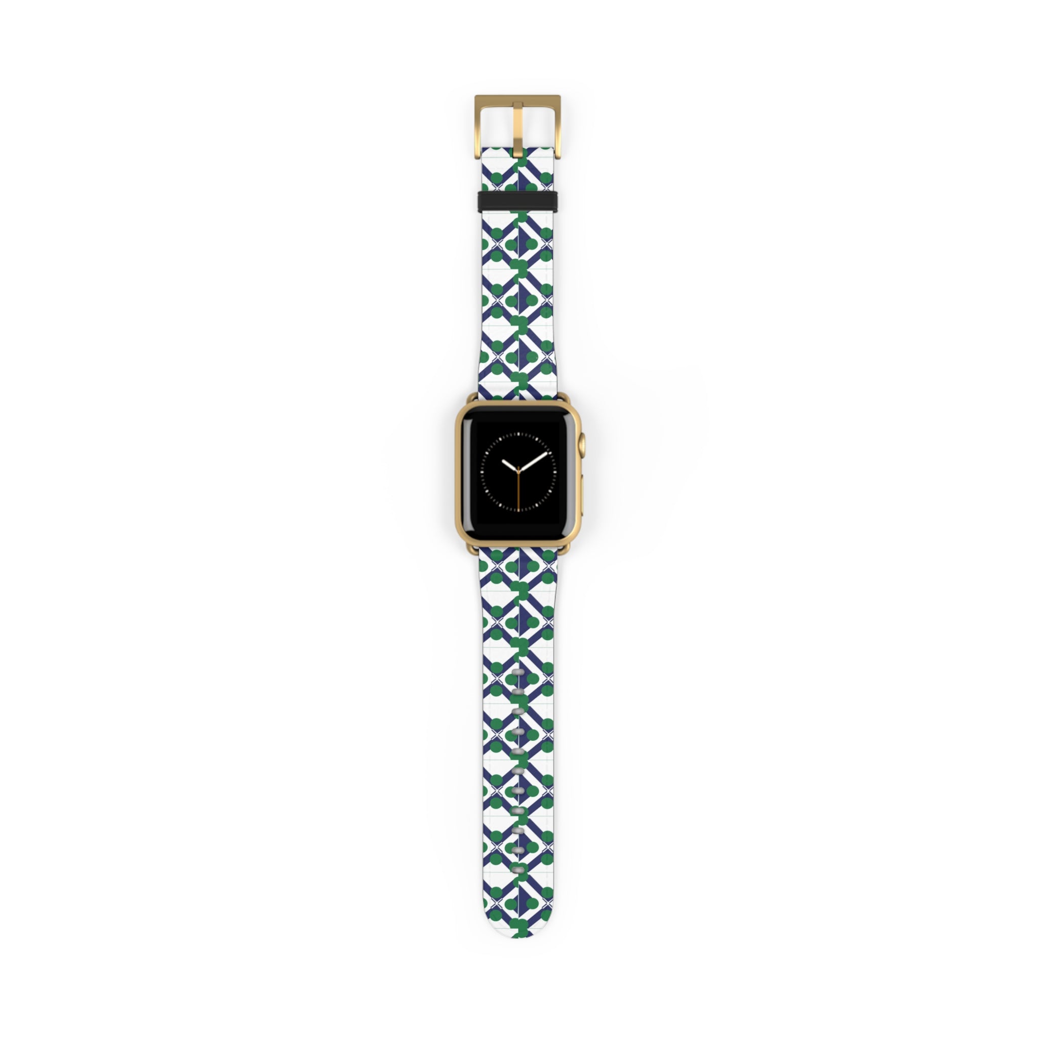 XT9 Green & Navy Tile Watch Band — Patterned Apple Watch Strap