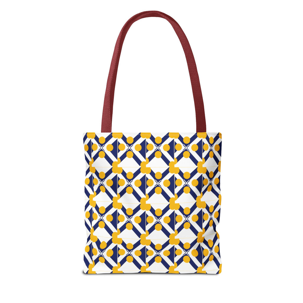 XT9 Yellow & Navy Pattern Tote Bag