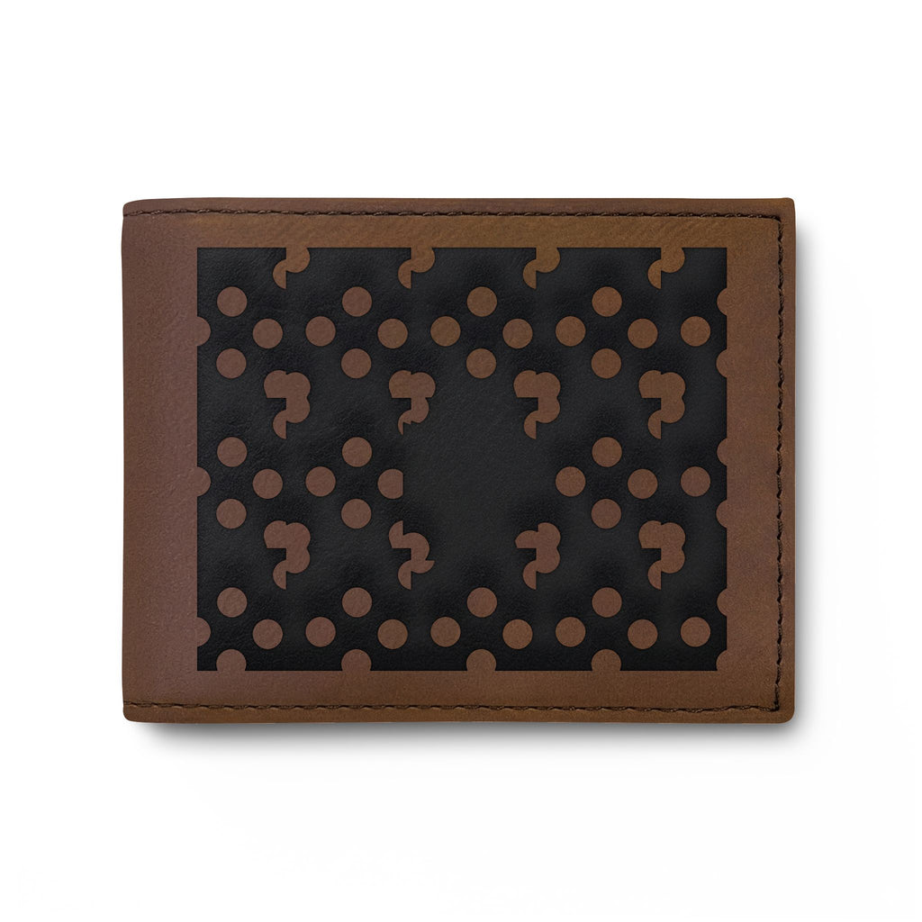 Laser-Cut Pattern Bi-Fold Wallet with Flip