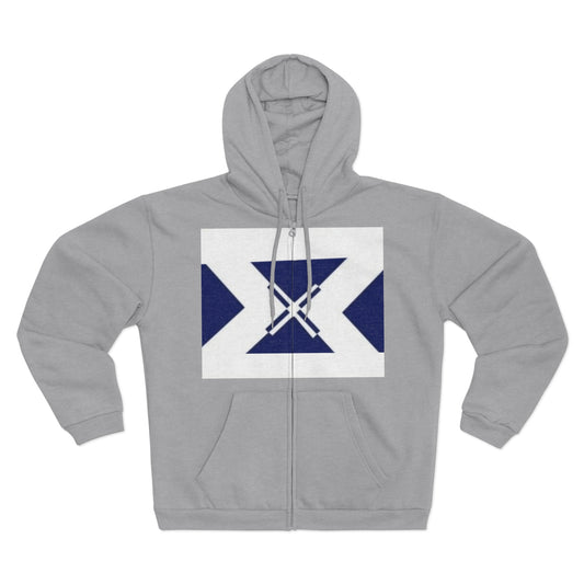 Unisex Hooded Zip Sweatshirt with Geometric Scottish Flag Design | Cozy Layer for Outdoor Adventures, Casual Wear, Gifts for Scots, [...]