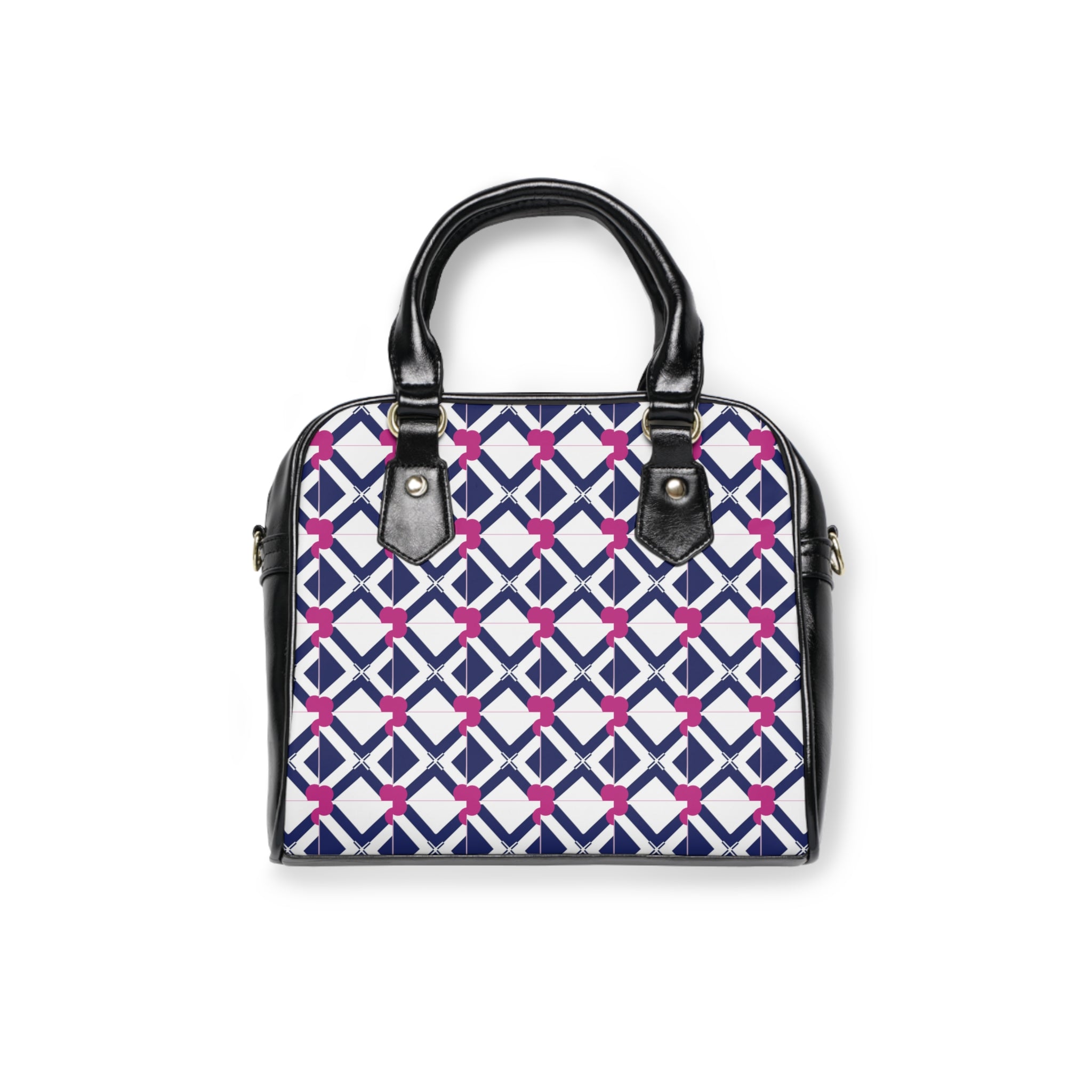 XT9 Navy & Pink Pattern Shoulder Handbag