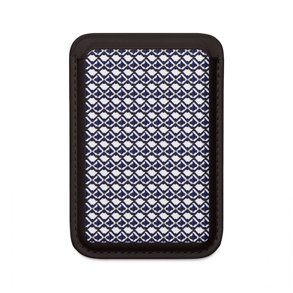 XT9 Blue Tile Pattern Vegan MagSafe Wallet — Slim Card Holder