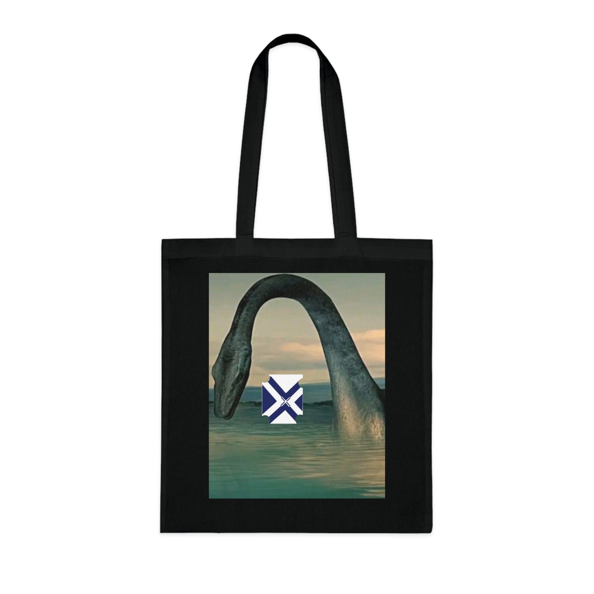 Xt Sea mosterTote Bag — Vintage Loch Ness Monster Art with Scottish Saltire Accent