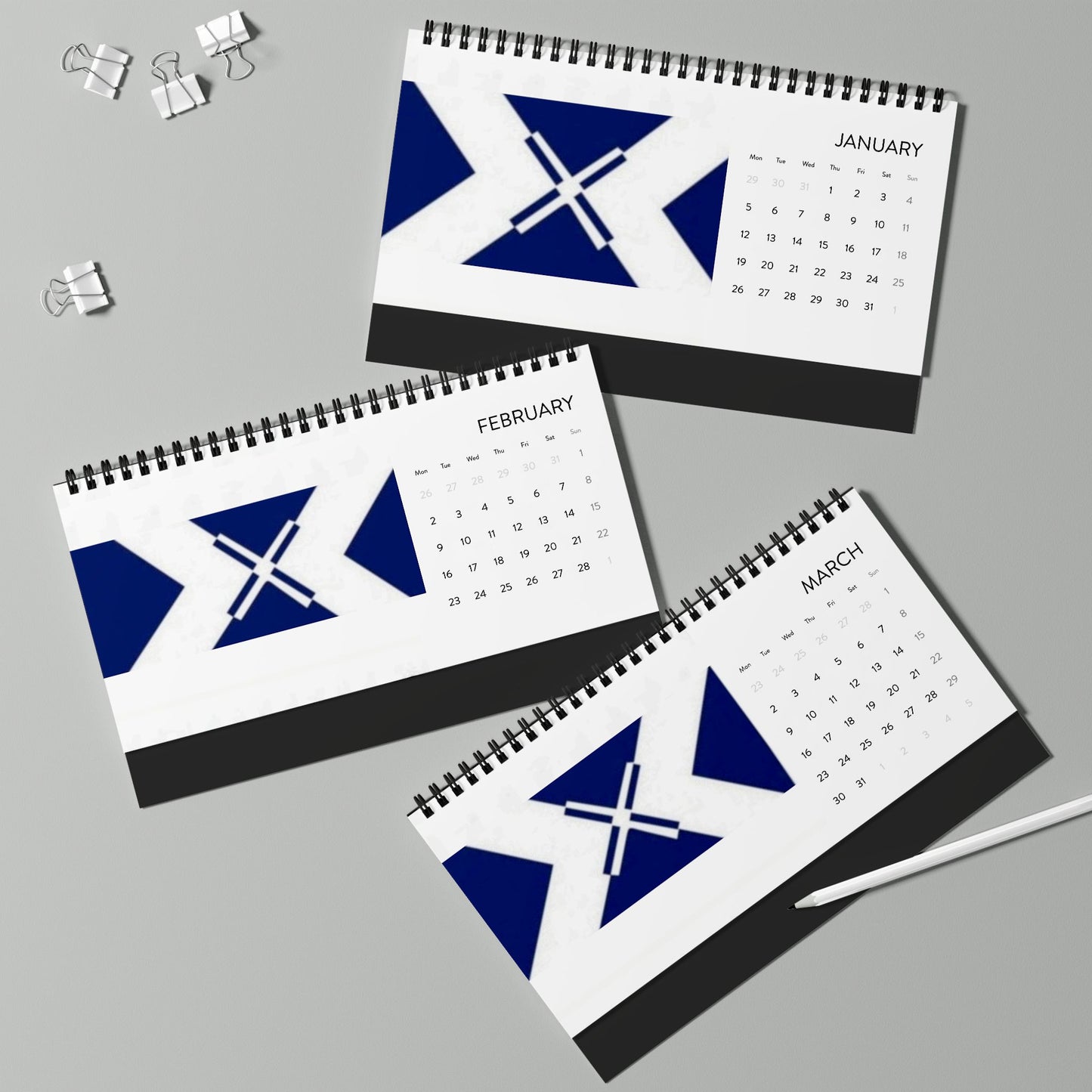 Xt3 2026 Simplex Desk Calendar - Minimalist Grid Planner