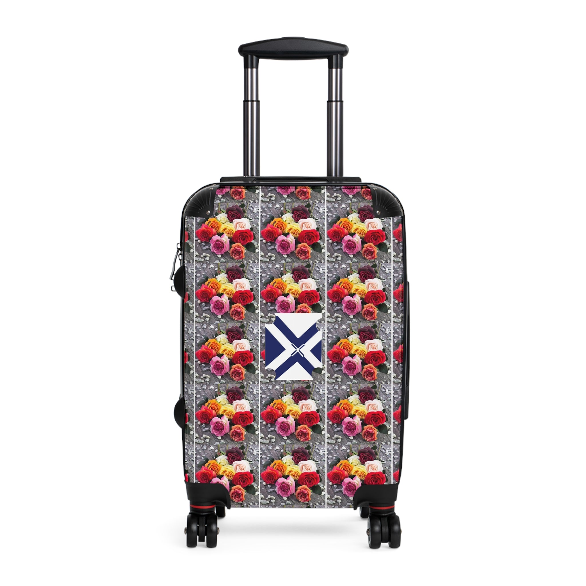 Floral Mosaic Carry-On Suitcase with Scottish Saltire Accent