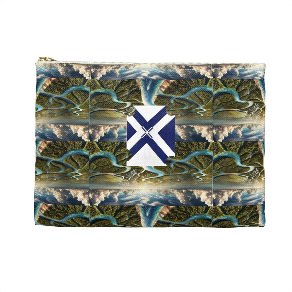 Island Waterfall Pattern Accessory Pouch — Nautical Crest Travel Cosmetic Bag